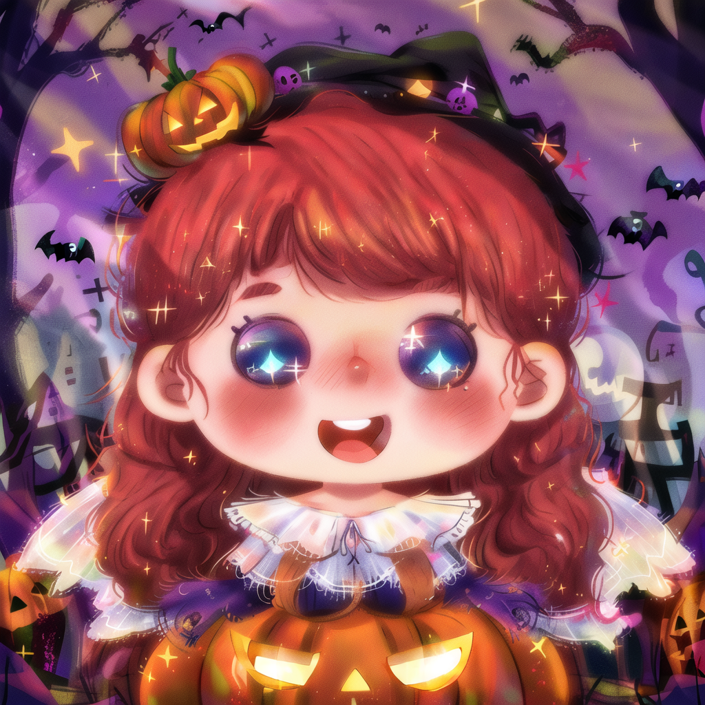 04967-3437838915-_lora_lbtx-013_0.8_,1girl,solo,((Halloween)),red hair,bangs,smile,open mouth,blue eyes,long hair,Demon Wings,halo,teeth,sparkle,.png